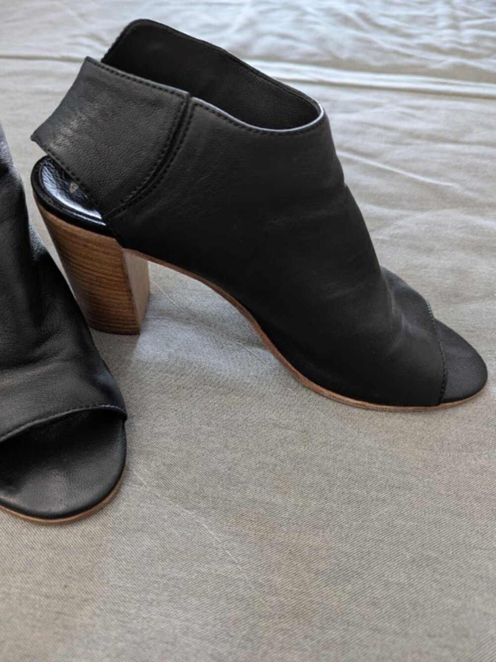 Italian Leather Peep Toe Sandals High Heel Size 39 - Picture 8 of 15